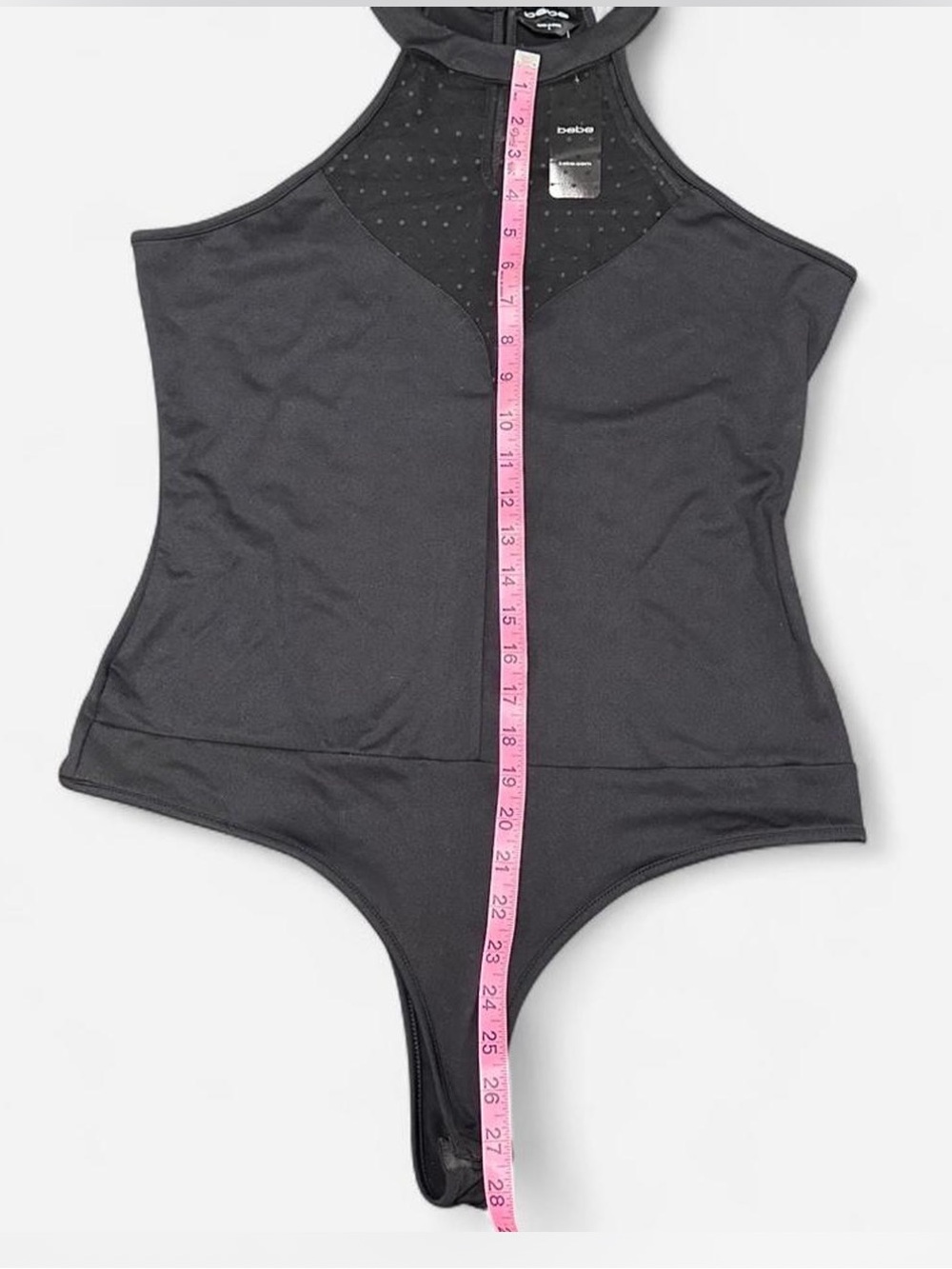 🔥 Bebe Swiss Dot Mesh Halter Bodysuit L ✨ - Picture 6 of 8